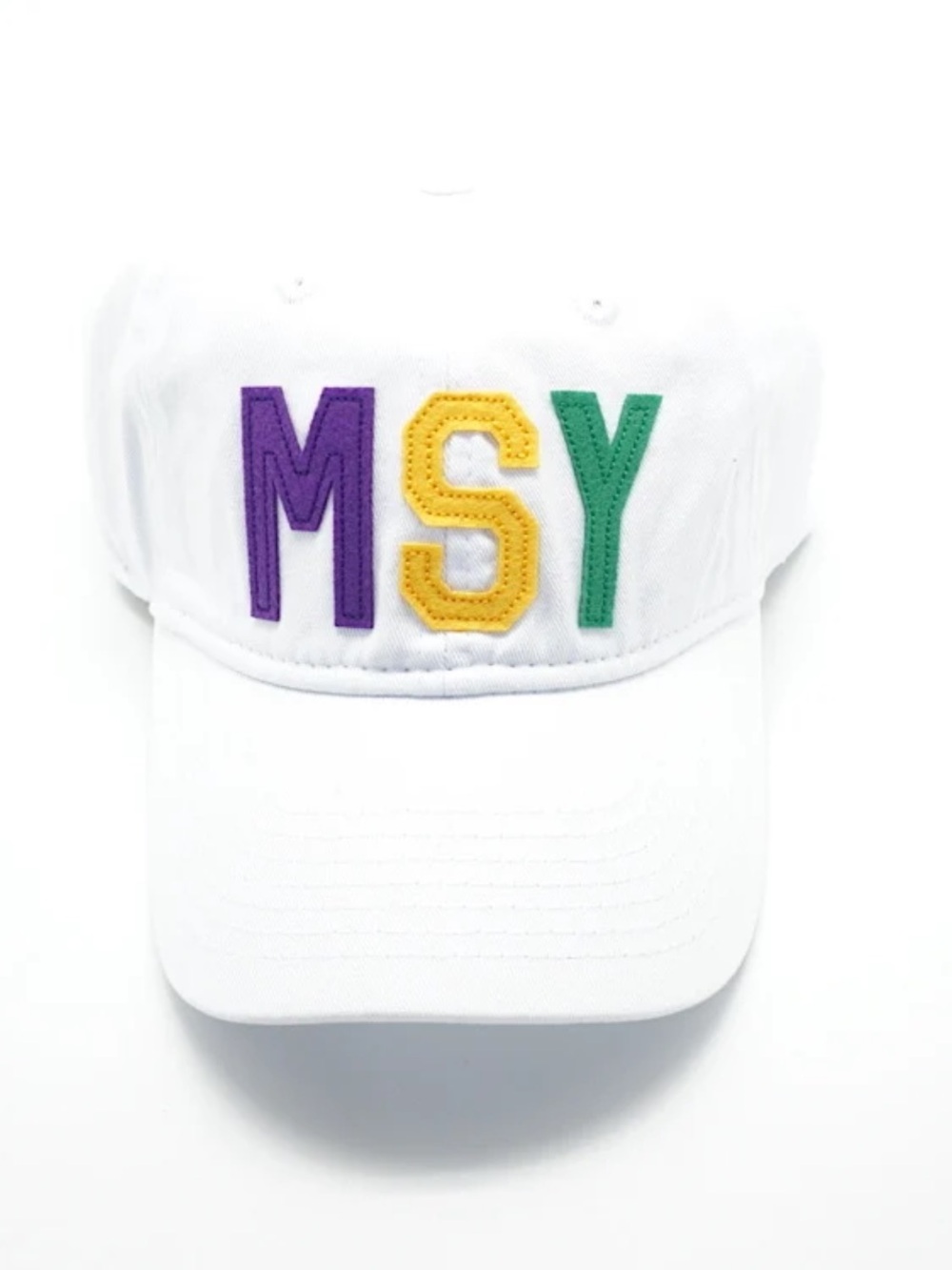 Aviate White Baseball MSY Mardi Gras Adjustable Hat